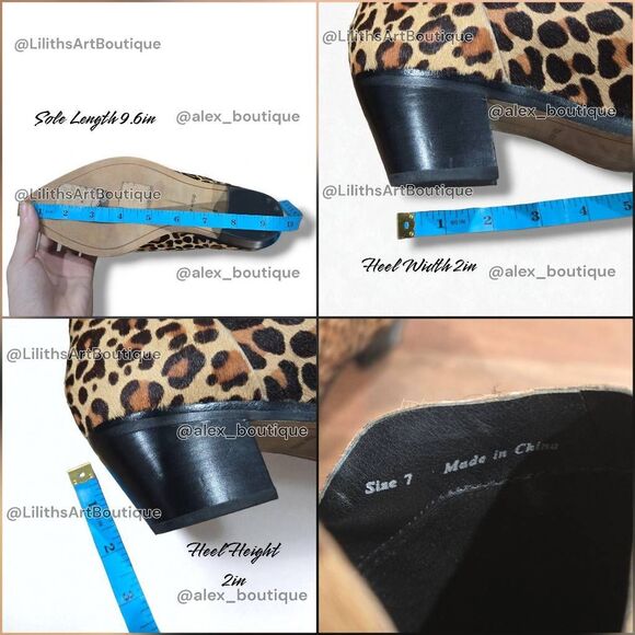 Dolce Vita Leopard Print Chelsea Slip-on Block Heel Booties(F032)-Size 7 - Picture 10 of 12